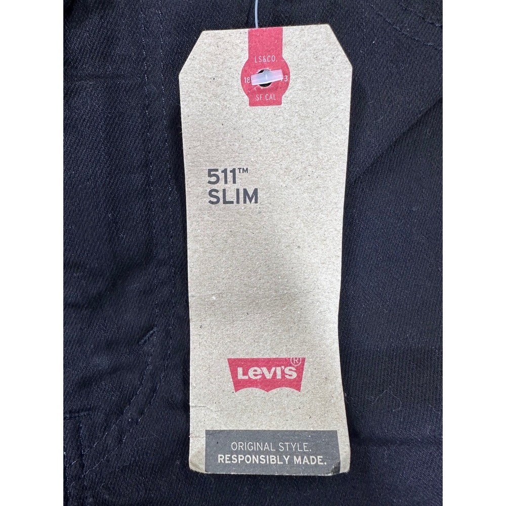 Levis 511 Slim Fit Stretch Jeans Black Mens 36x32 04511-5264 NEW - Picture 4 of 14
